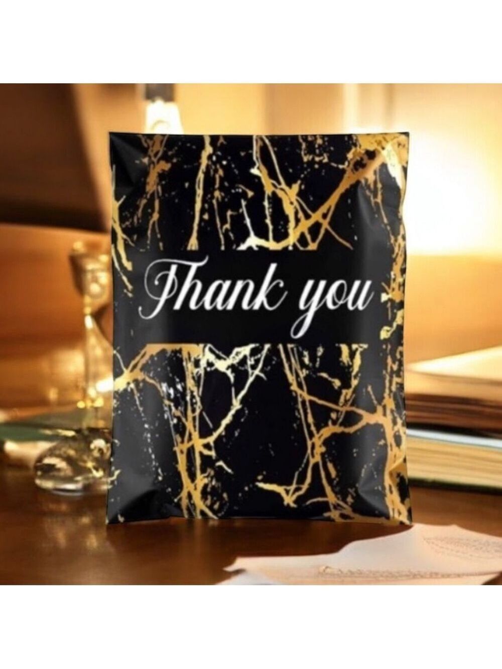 25 10X13 Poly Mailers Black Gold Veins Shipping Envelopes Bags PRICE IS FIRM - Picture 4 of 10
